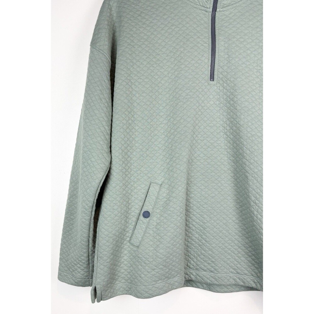 L.L.Bean Women's Sweatshirt Quarter Zip Green Cabincore Quilted Classic LG-pet - Picture 5 of 9